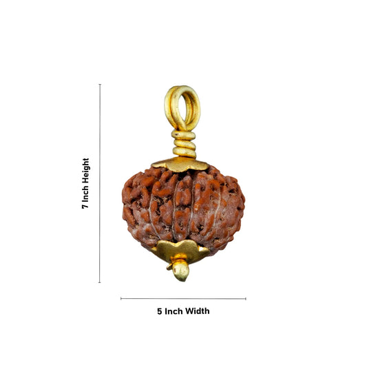Rudraksha 11 Mukhi com Garra Dourada — Pendente Sagrado