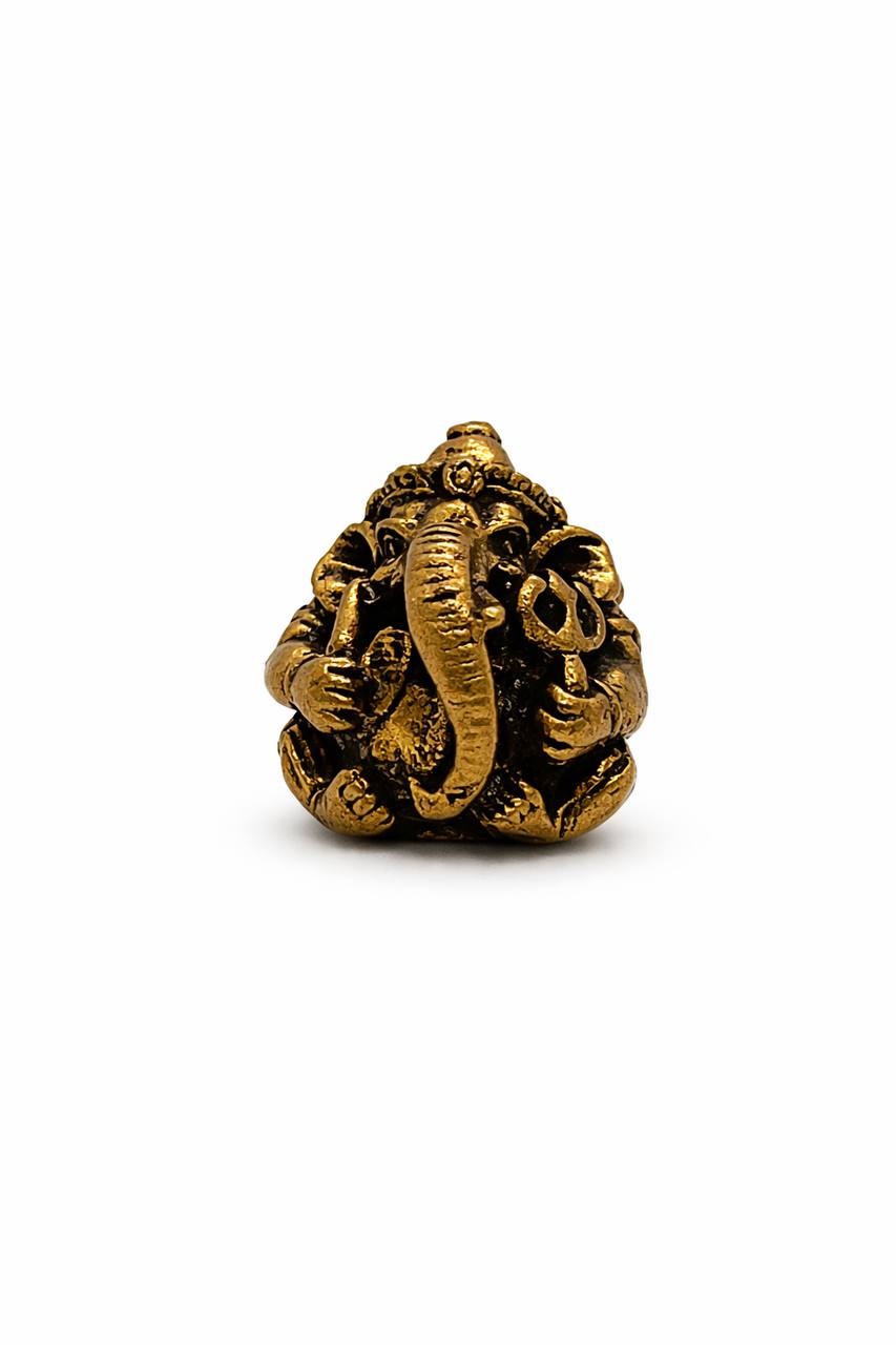 Estátua Ganesha em Bronze Maciço com Trishula - Símbolo de Força e Proteção