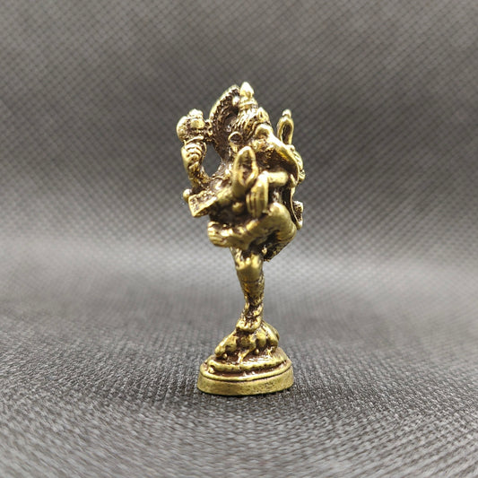 Estátua Ganapati Dançarino em Bronze - tamanho nano (Nritya Ganapati)