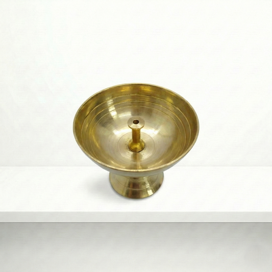 Lamparina de óleo de pavio central médio