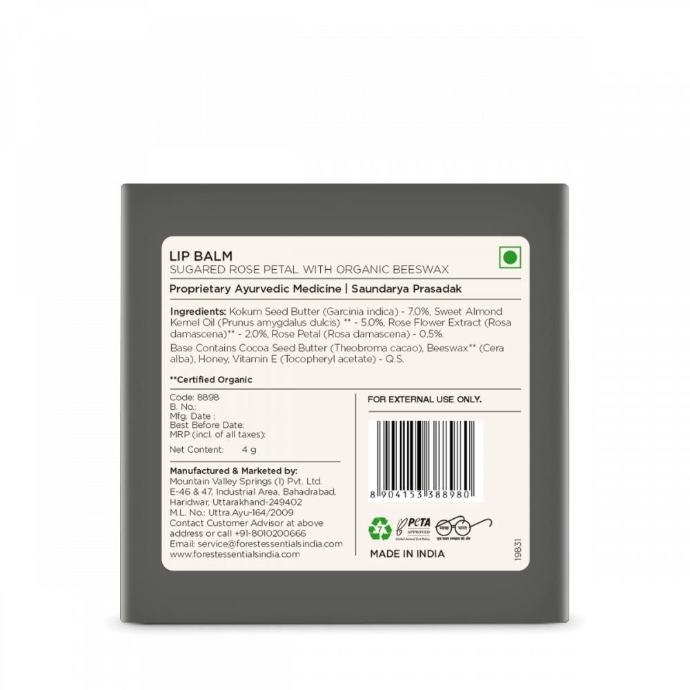 Bálsamo labial - Pétalas de rosas - Forest Essentials (4 g)