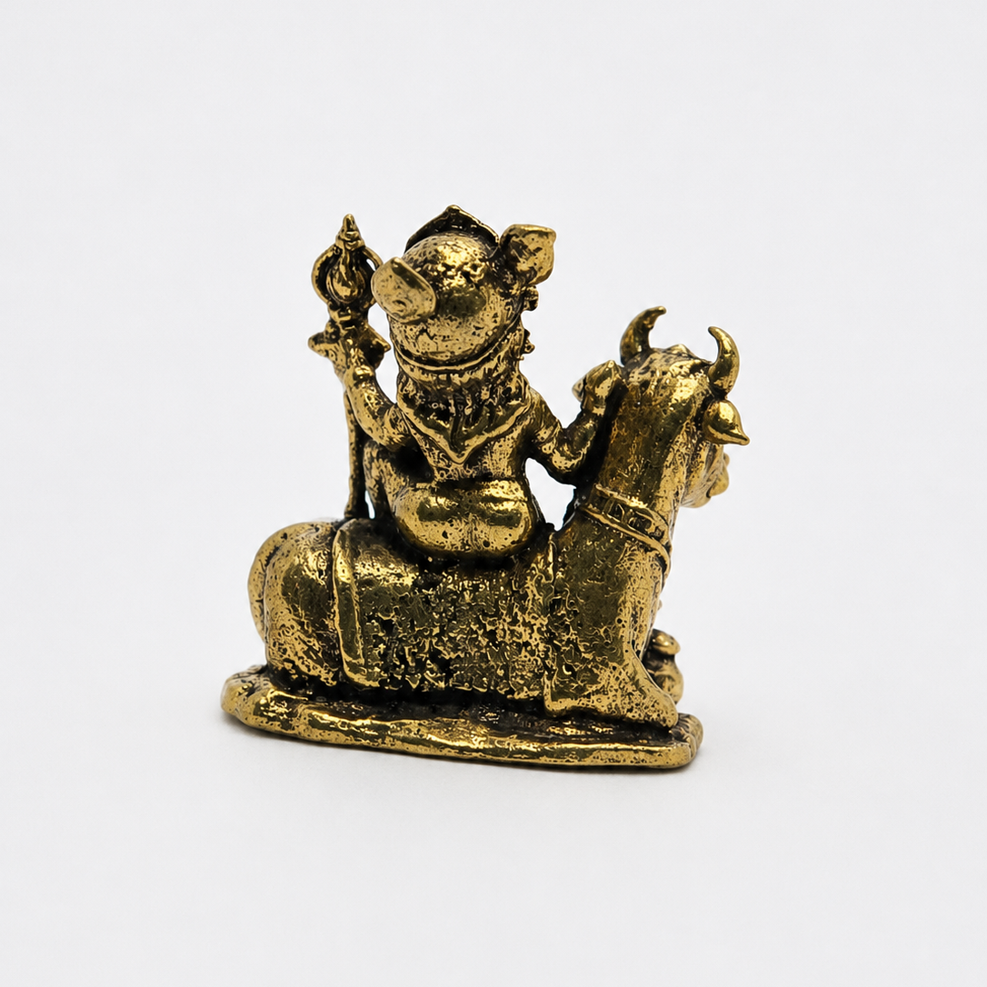 Estátua Gopala Krishna em Bronze Maciço (3 cm)