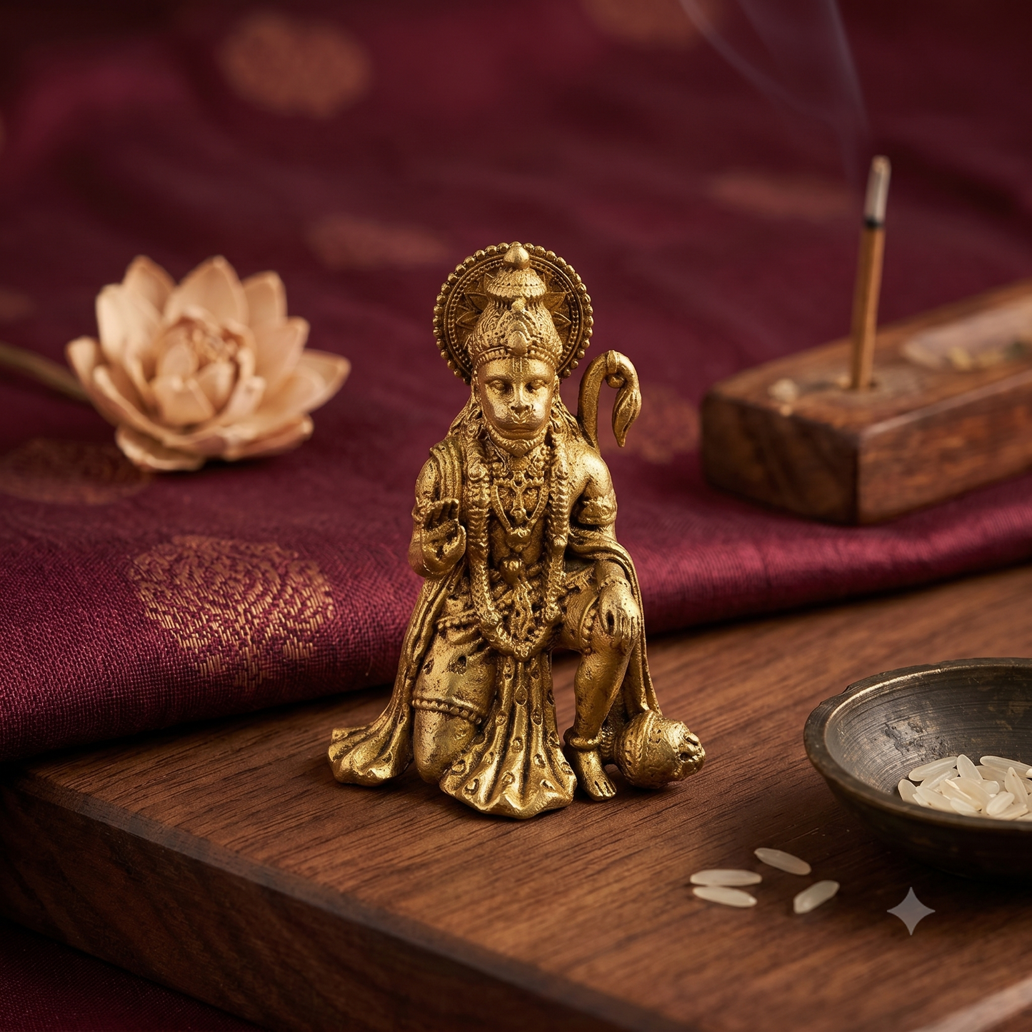 Estátua Hanuman em Bronze pequena (5 cm) — O Devoto Guerreiro Sagrado