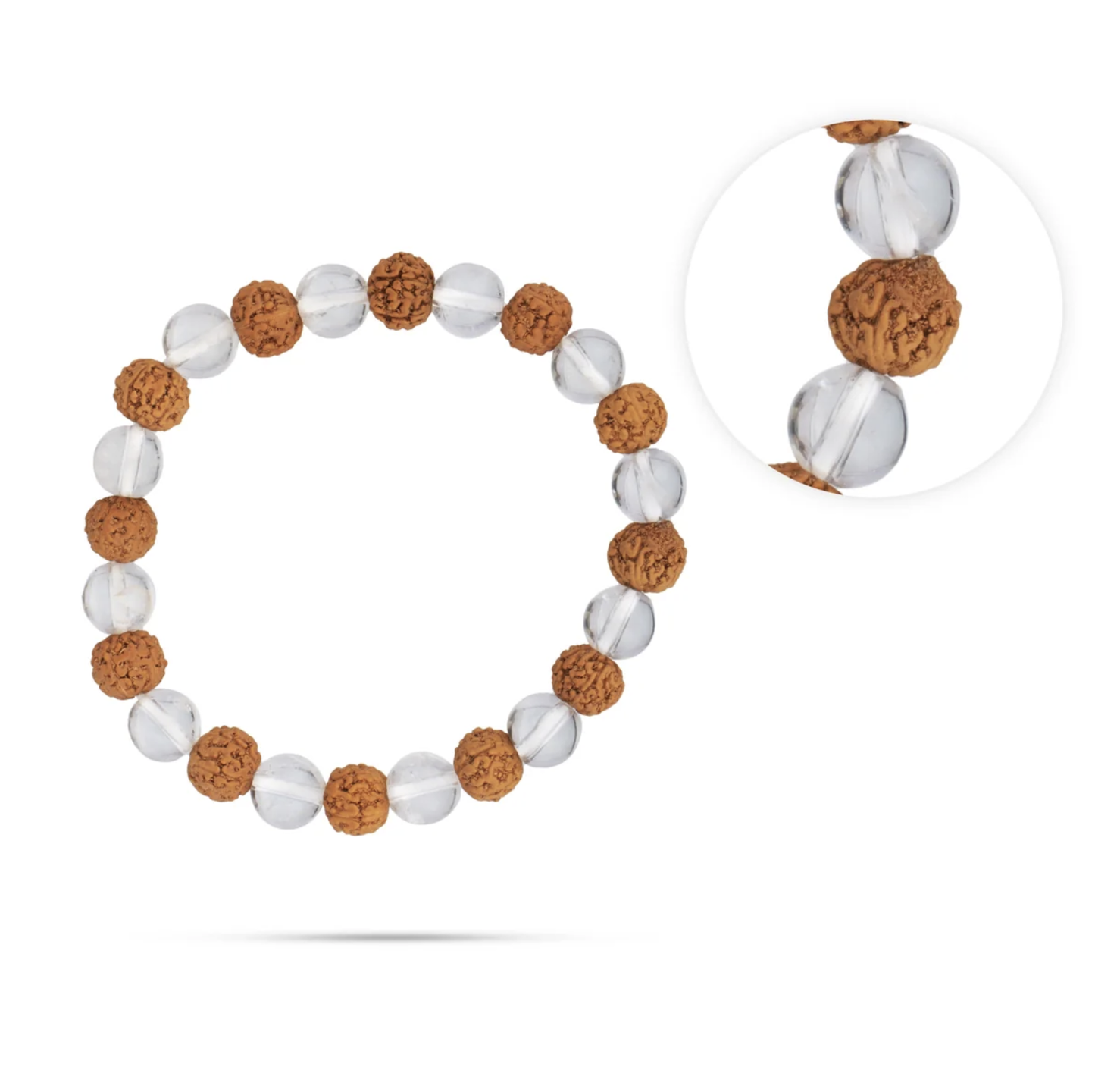 Pulseira Rudraksha Spatika de Pedras Energéticas