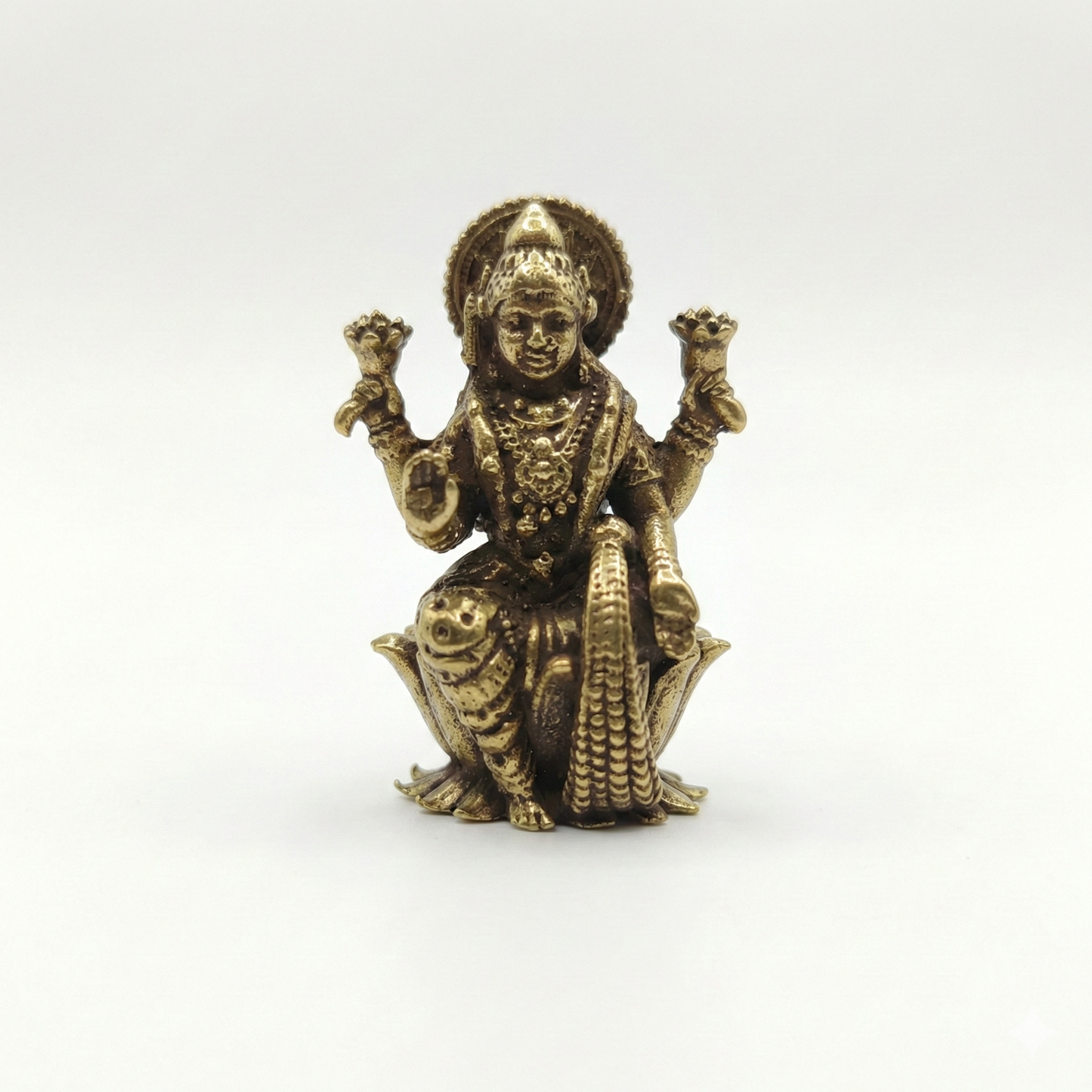 Estátua Dhana Lakshmi em Bronze - tamanho nano (49)