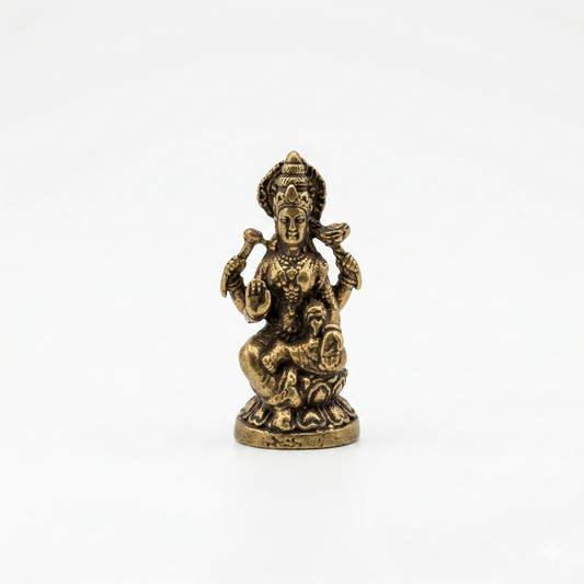 Estátua Dhana Lakshmi em Lótus – Bronze Maciço