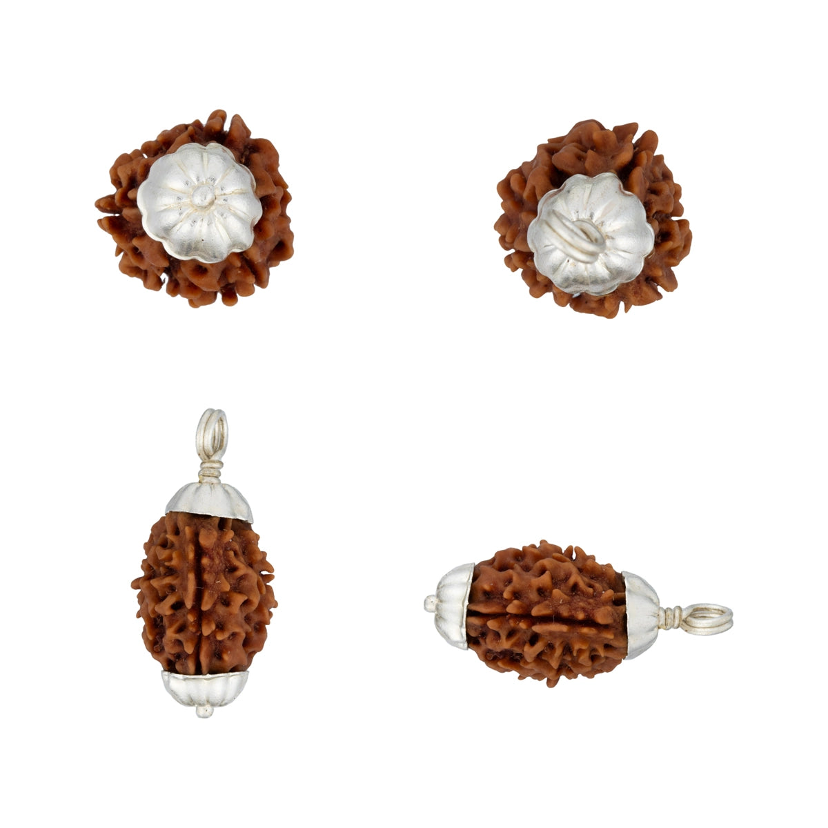 Pingente de Rudraksha 3 Mukhi - Joia Sagrada de Agni e Poder Solar