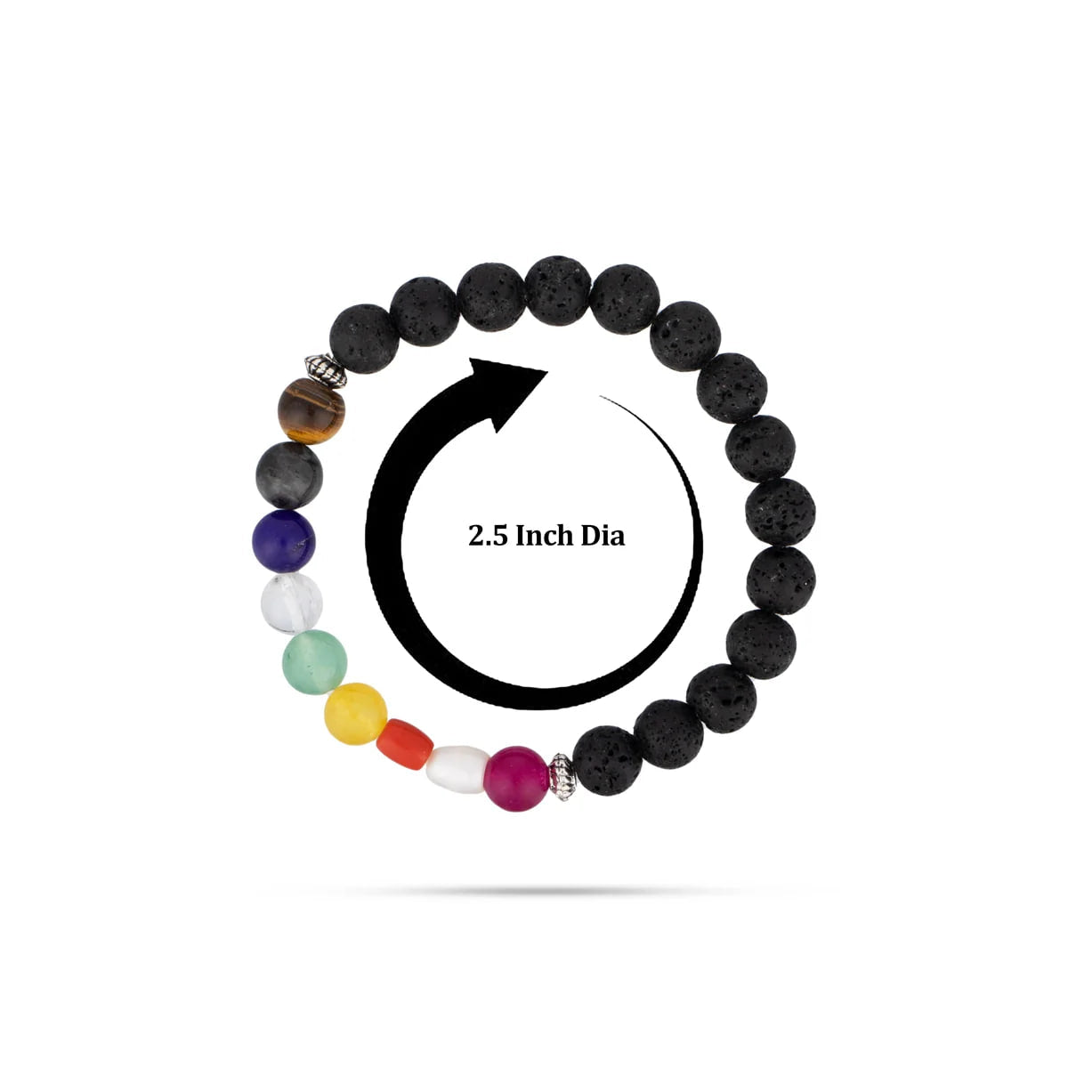 Pulseira Navaratna com Pedra Lava — Os Nove Gemas Divinas