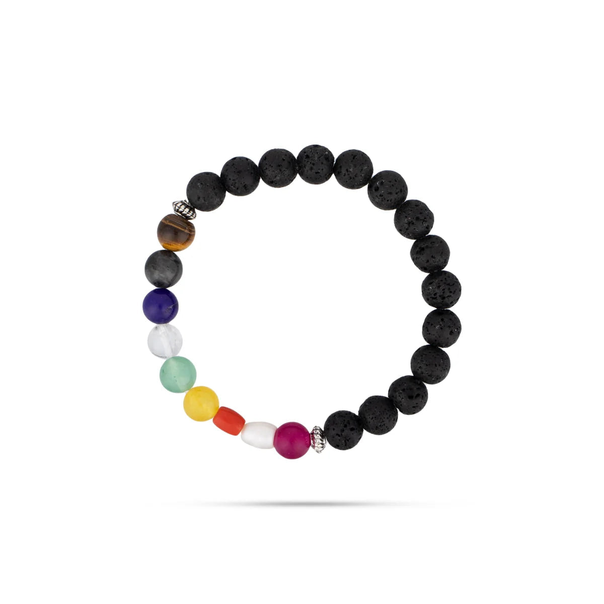 Pulseira Navaratna com Pedra Lava — Os Nove Gemas Divinas