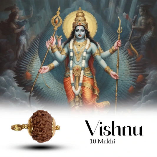 Rudraksha 10 Mukhi com Garra Dourada — Pendente Sagrado