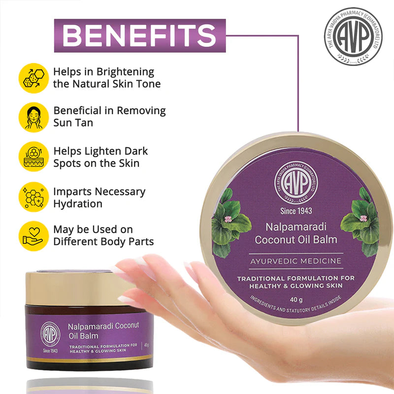 Óleo dermatológico - Nalpamaradi Coconut Oil Skin Care Balm - AVP (40g)