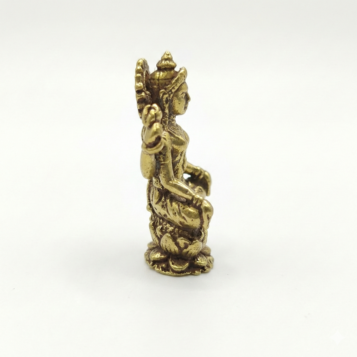 Estátua Adi Lakshmi em Bronze - tamanho nano