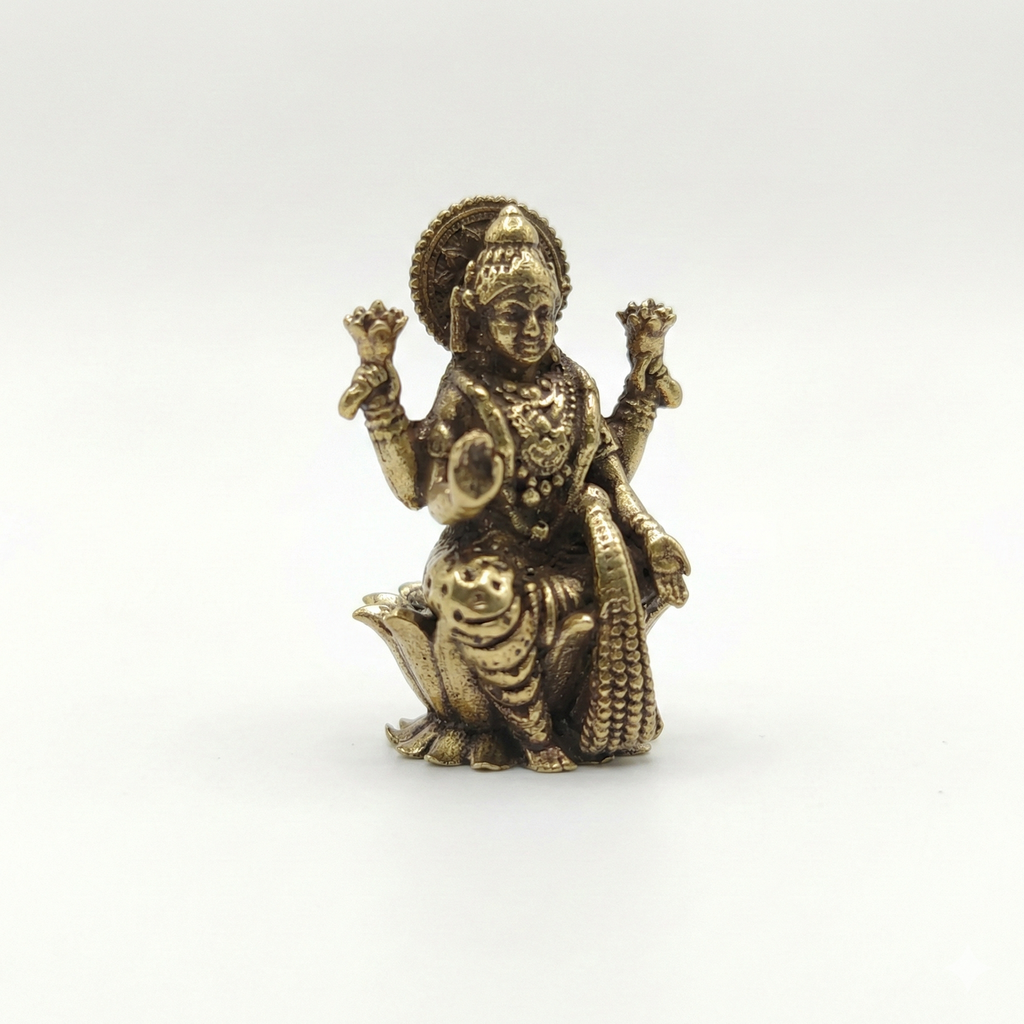 Estátua Dhana Lakshmi em Bronze - tamanho nano (49)