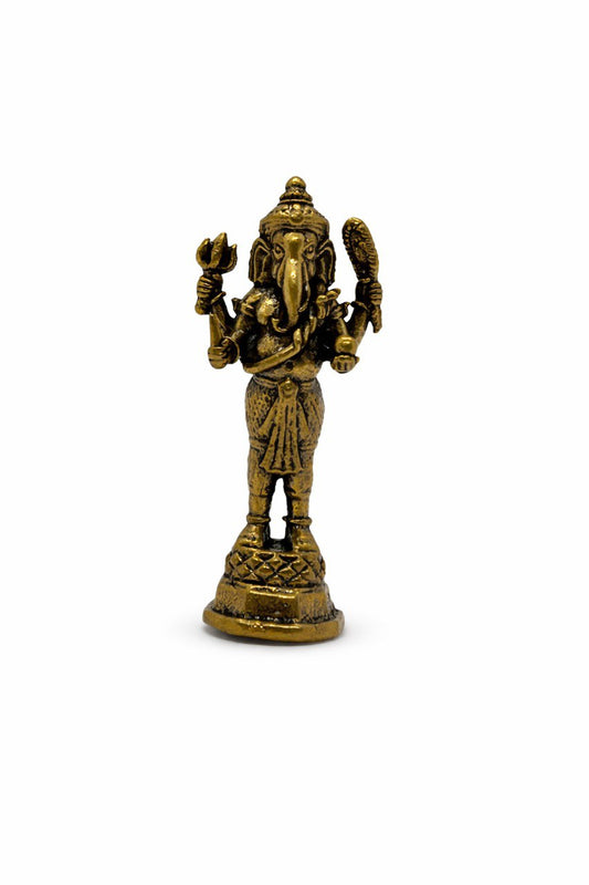 Estátua Ganesha em Pé com Quatro Braços – Bronze Maciço