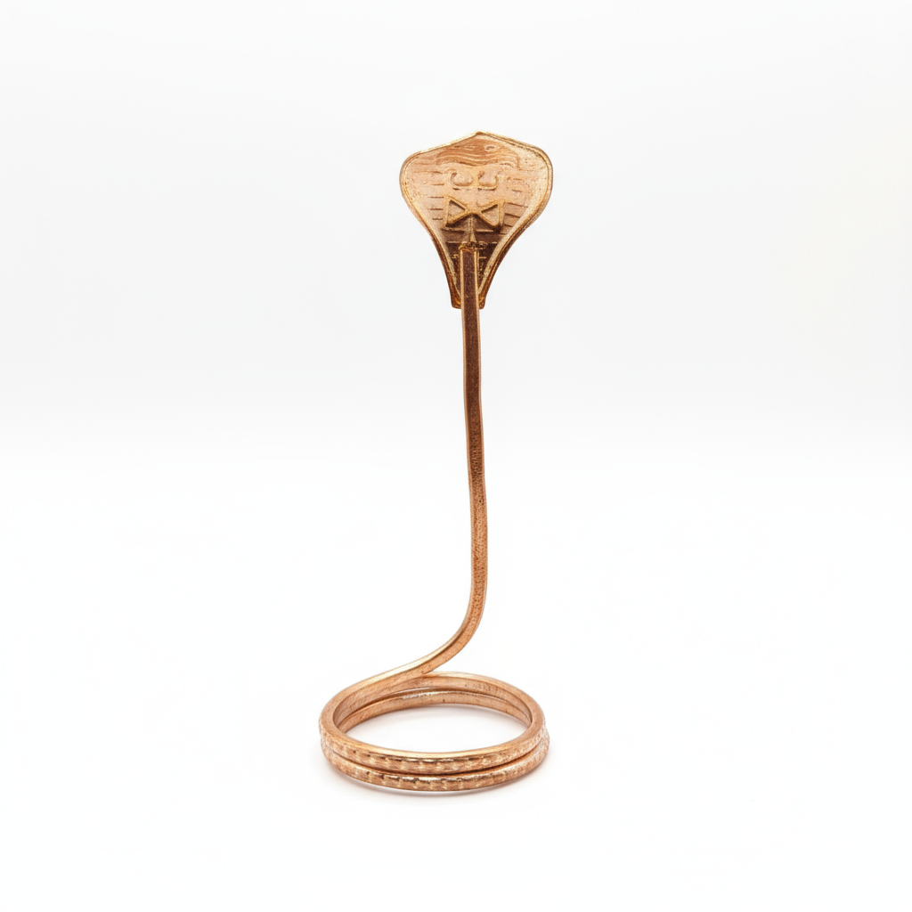 Sarpa naga cobre pequena - 8 x 4 cm | Estátua de Serpente de Cobre / Naag Devta Murti para Propósito de Pooja