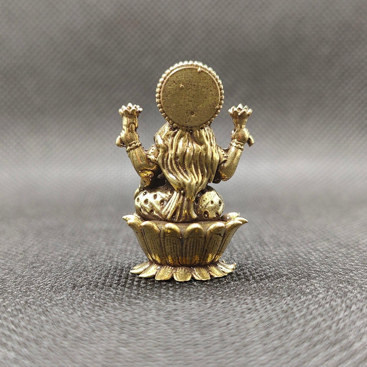 Estátua Dhana Lakshmi em Bronze - tamanho nano