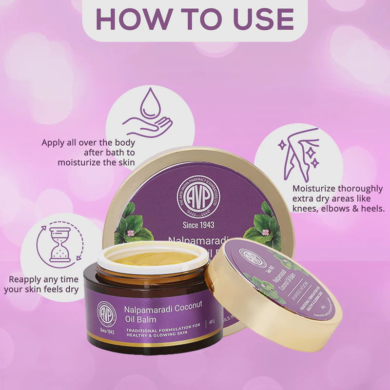 Óleo dermatológico - Nalpamaradi Coconut Oil Skin Care Balm - AVP (40g)