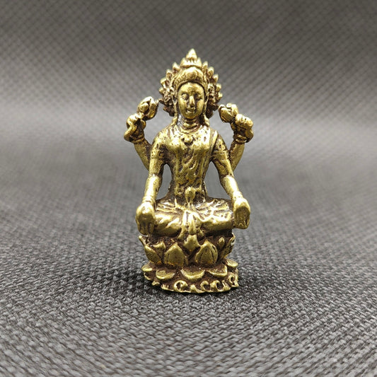 Estátua Adi Lakshmi em Bronze - tamanho nano
