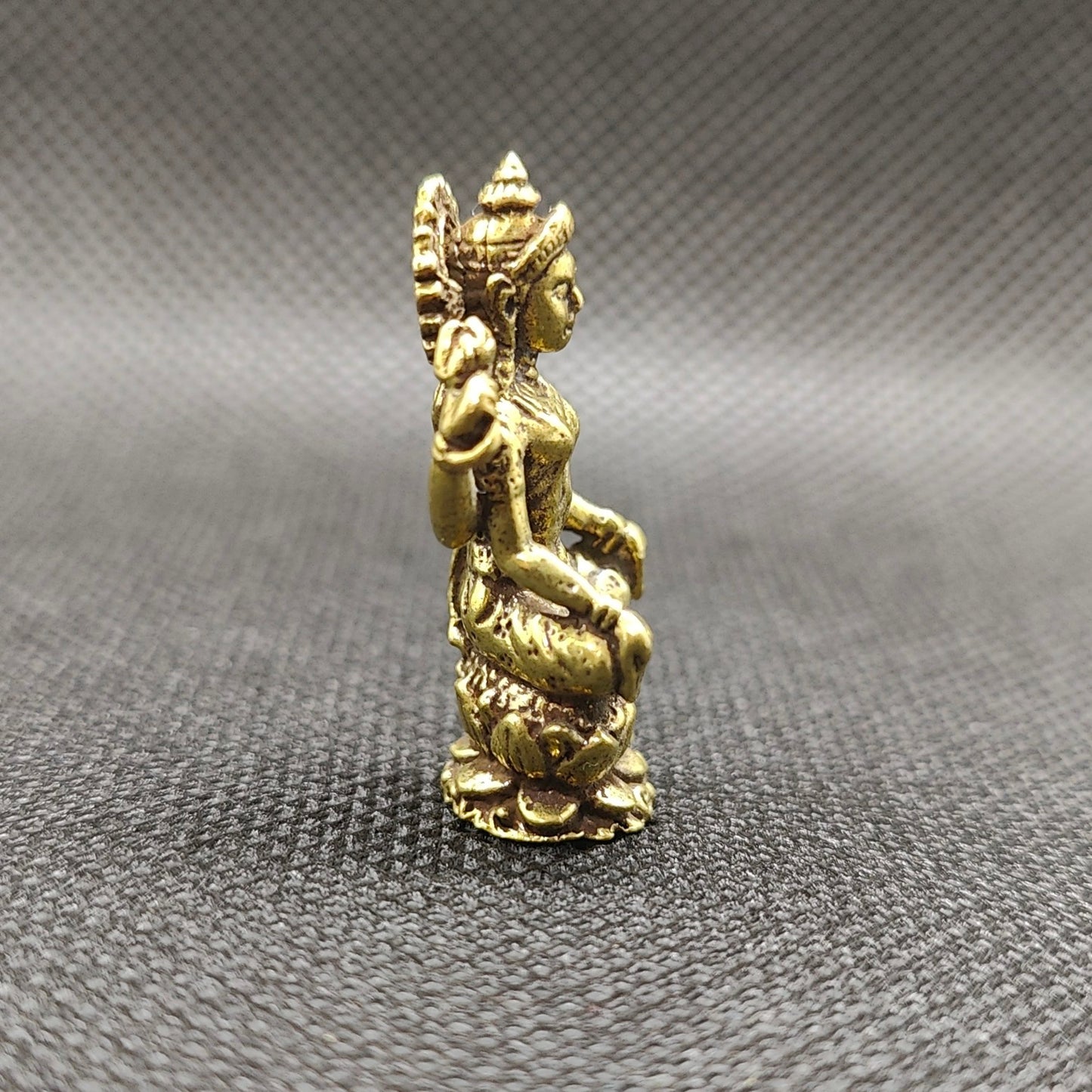 Estátua Adi Lakshmi em Bronze - tamanho nano