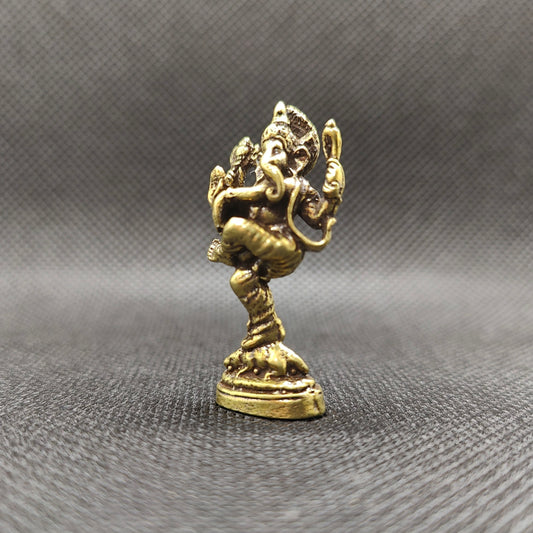 Estátua Ganapati Dançarino em Bronze - tamanho nano (Nritya Ganapati)