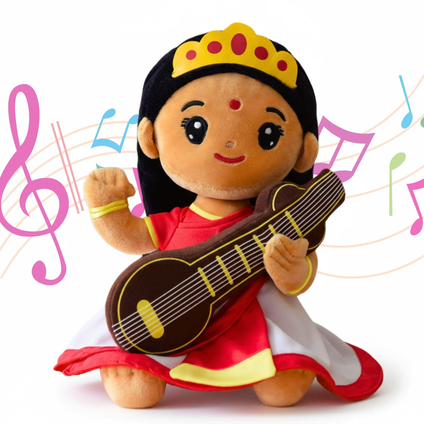 Sarasvati Devi de Pelúcia com Mantras