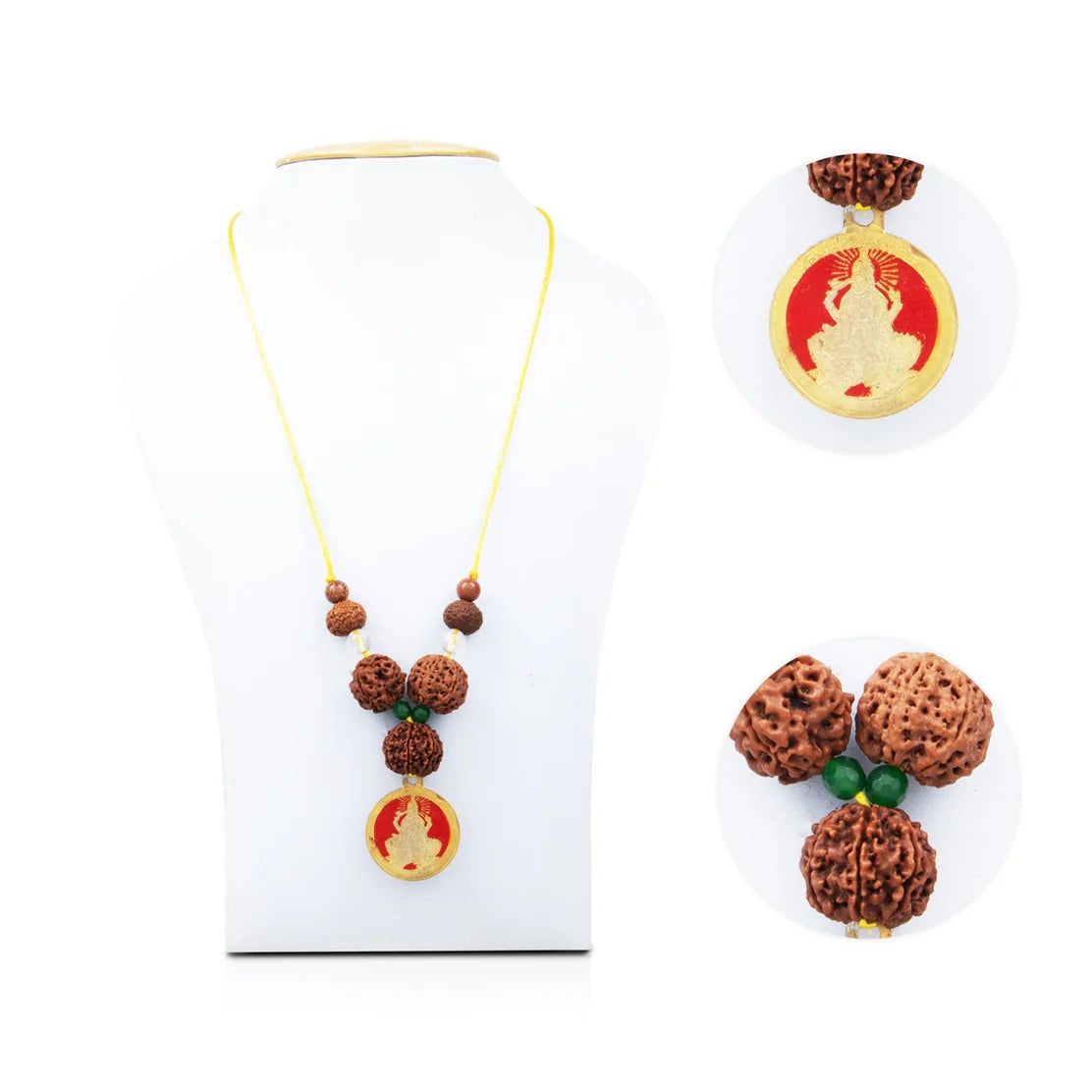 Amuleto Mahalakshmi Rudraksha para la prosperidad y la protección