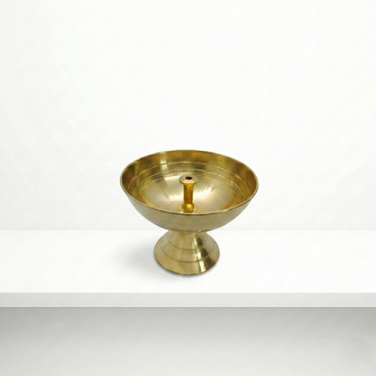 Lamparina de óleo de pavio central médio