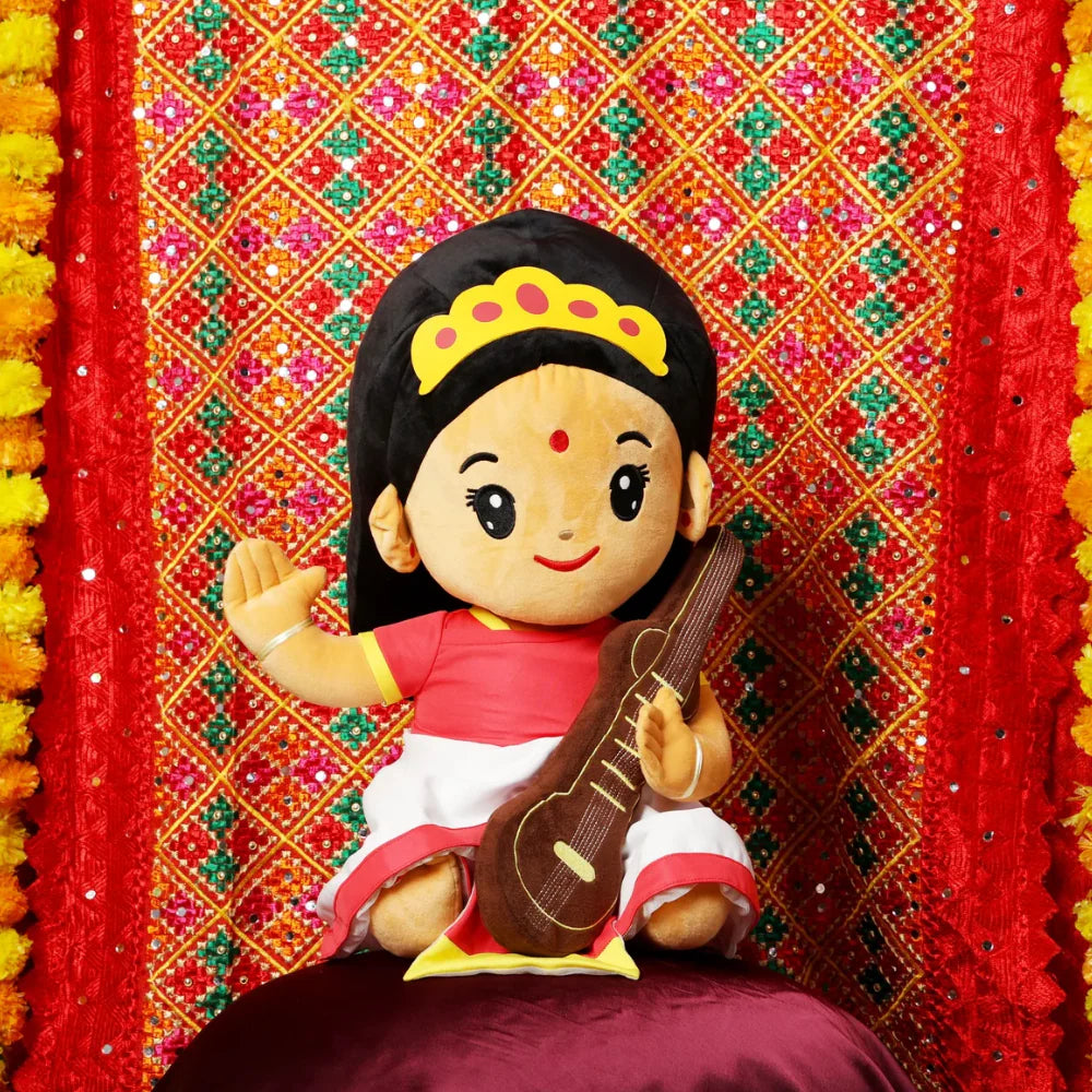 Sarasvati Devi de Pelúcia com Mantras