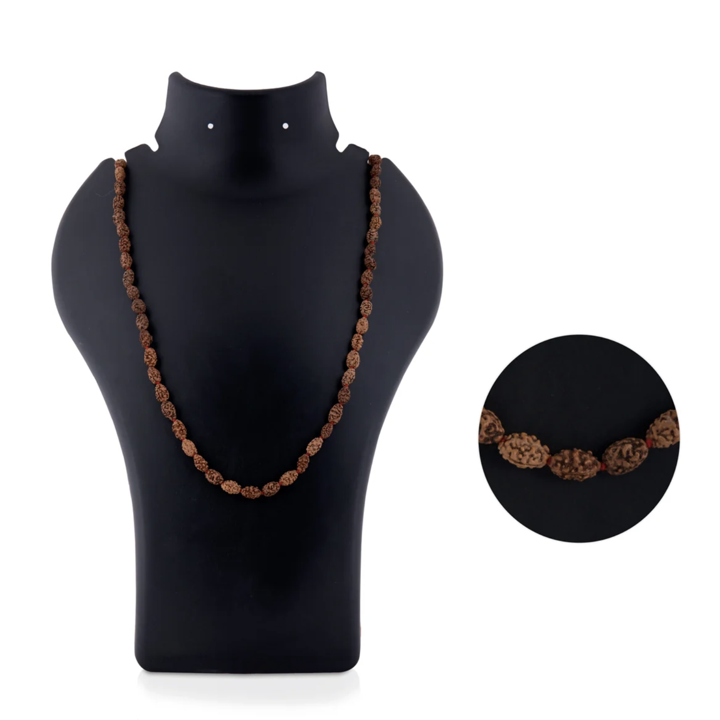 Mala de Rudraksha 2 Mukhi - Colar 108 Contas para Harmonia nos Relacionamentos