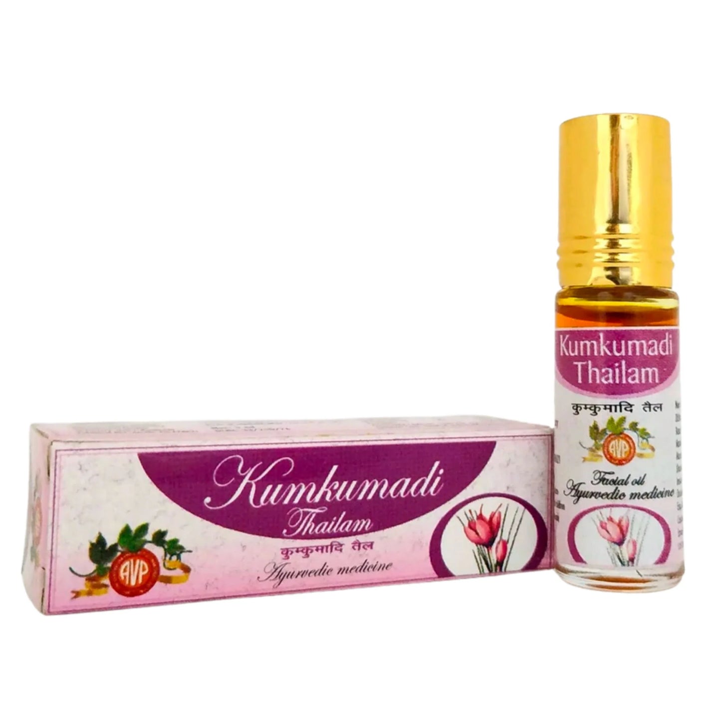 Óleo Kumkumadhi Thailam – Roll-on Ayurvédico Facial (5 mL)
