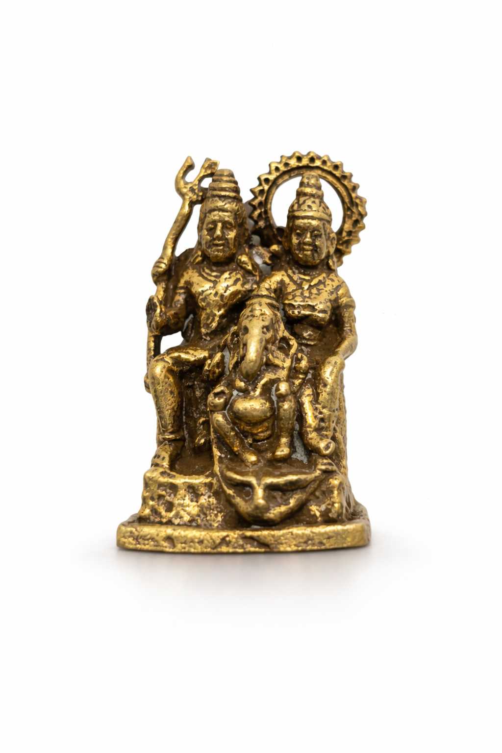 Estátua Família Cósmica – Shiva, Parvati e Ganesha em Bronze