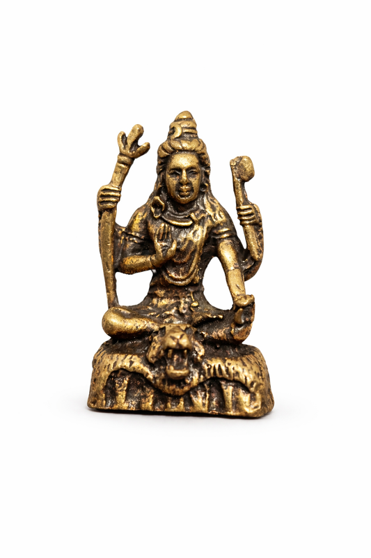 Shiva em Meditação com Trishula e Danda – Bronze Maciço
