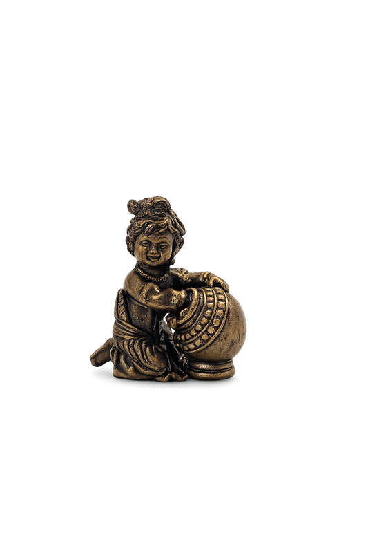 Estátua Navanita Krishna – Gopala com a Manteiga (Bronze Maciço)