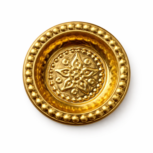 Prato ritualístico bronze nano flor