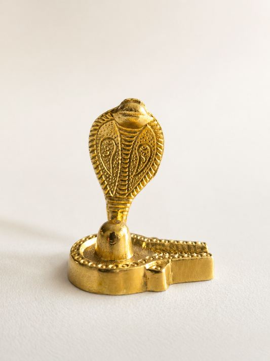 Base e Shiva Linga em bronze, tamanho pequeno (5cm)