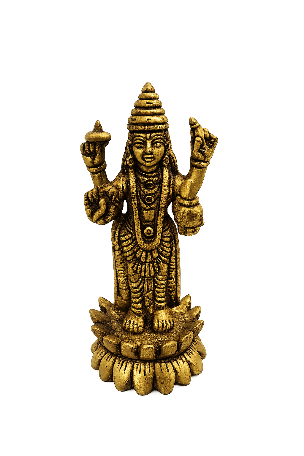 Estátua Dhanvantari em base de lótus – bronze (11,5 cm)