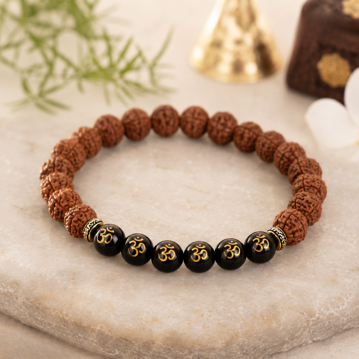 Pulseira Rudraksha Gems Energy Bracelet — Poder Sagrado da Proteção