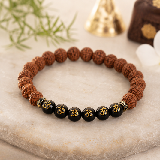 Pulseira Rudraksha Gems Energy Bracelet — Poder Sagrado da Proteção