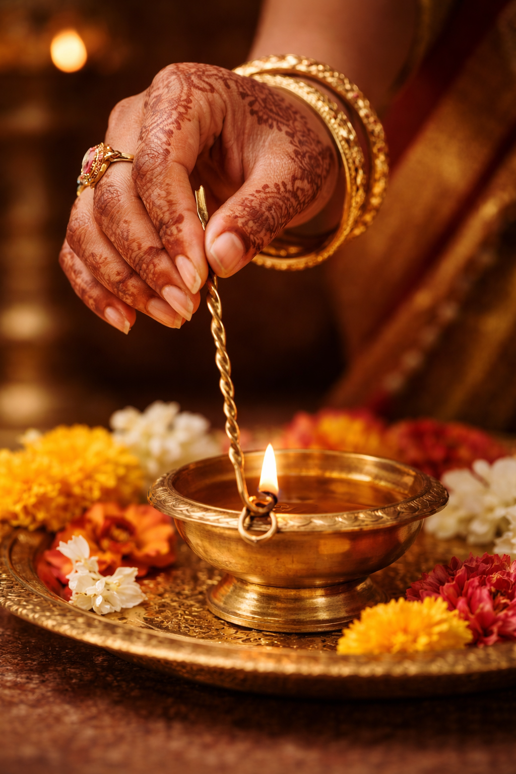 Ajustador de Pavio Tradicional em Bronze (Thiri Kambi)