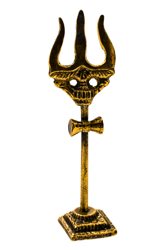 Estátua Trishula + Damaru bronze
