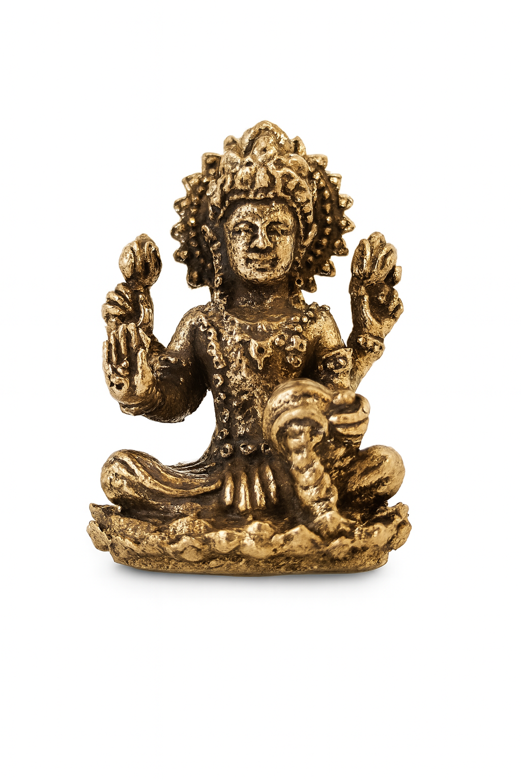 Estatueta Dhana Lakshmi Bronze, tamanho nano