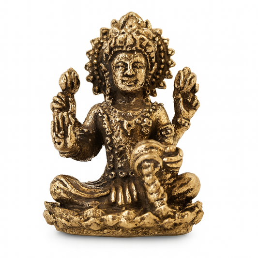 Estátua Dhana Lakshmi Bronze, tamanho nano