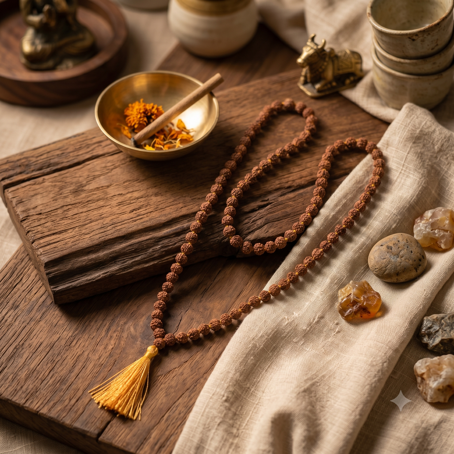 Japamala Rudraksha com tassel