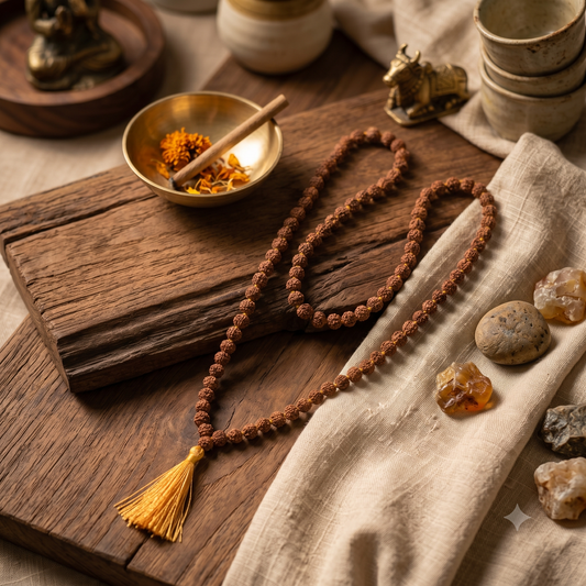 Japamala Rudraksha com tassel