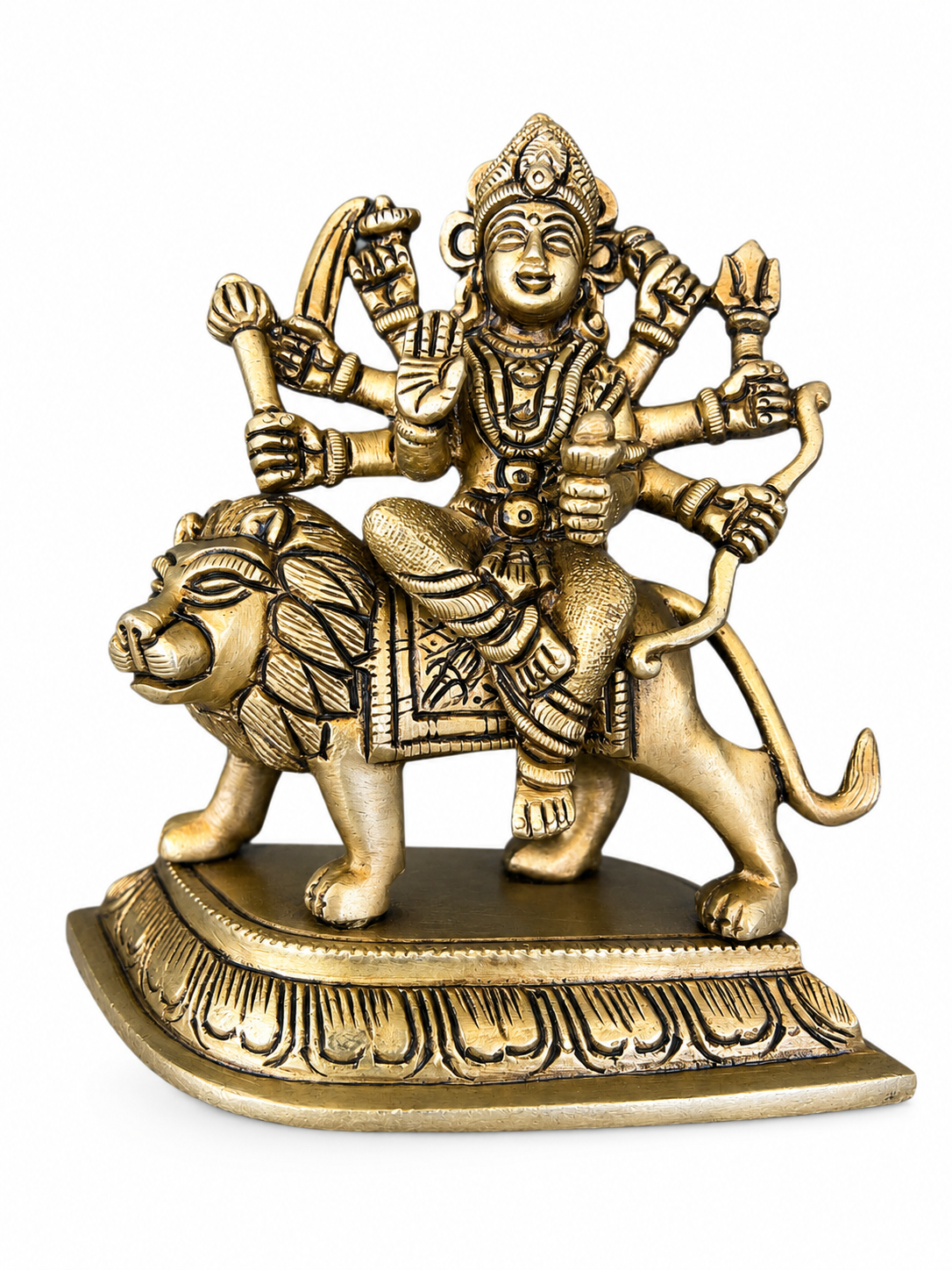 Estátua Durga em Bronze — A Deusa Guerreira da Proteção Divina