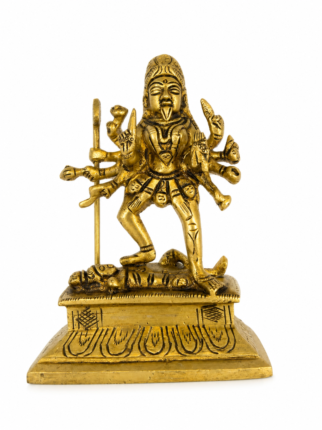 Estátua Kali em Bronze (11cm) — A Deusa Suprema da Transformação e Destruição Libertadora