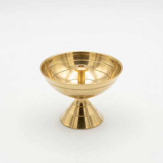 Lámpara de aceite pequeña con mecha central