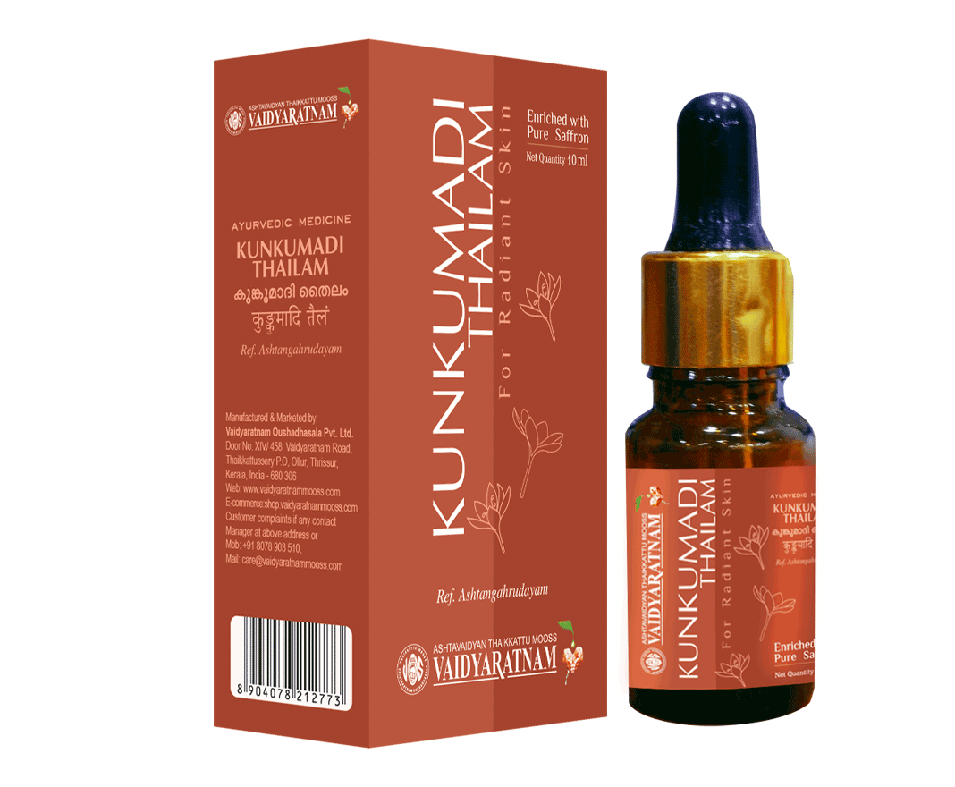 Kunkumadi Thailam – Óleo ayurvédico (10 mL) – Vaidyaratnam