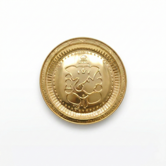 Plato mediano de bronce de Ganesha (22 cm)