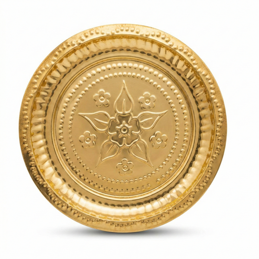 Plato mediano de bronce con forma de flor (18,5 cm)